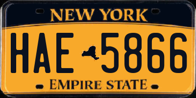NY license plate HAE5866