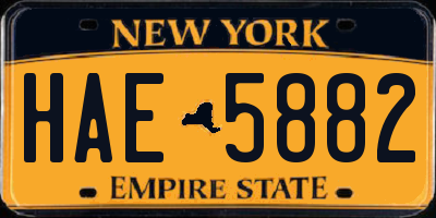 NY license plate HAE5882