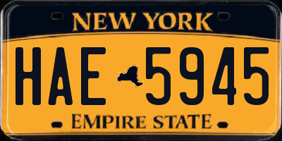 NY license plate HAE5945