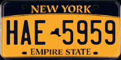 NY license plate HAE5959
