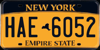 NY license plate HAE6052