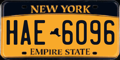 NY license plate HAE6096