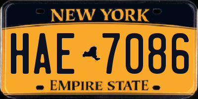 NY license plate HAE7086