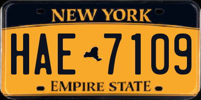 NY license plate HAE7109