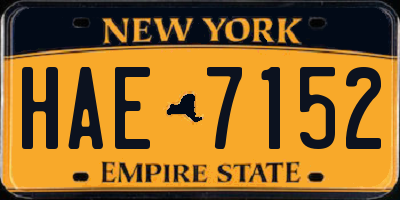 NY license plate HAE7152