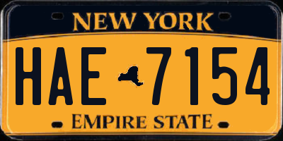 NY license plate HAE7154