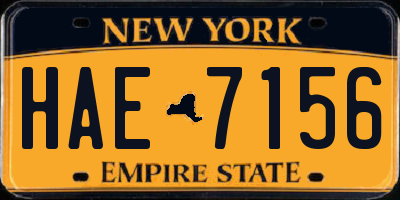 NY license plate HAE7156