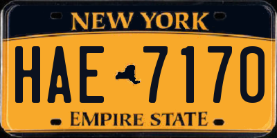 NY license plate HAE7170