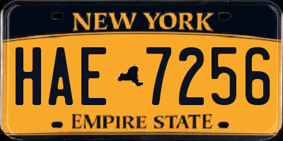 NY license plate HAE7256