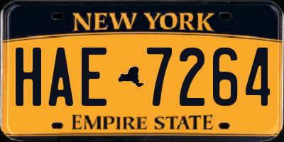 NY license plate HAE7264