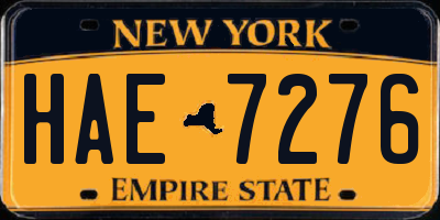 NY license plate HAE7276