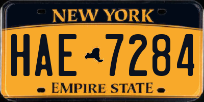 NY license plate HAE7284