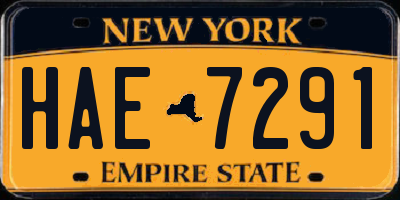 NY license plate HAE7291