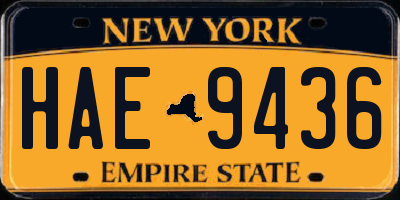 NY license plate HAE9436