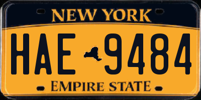 NY license plate HAE9484