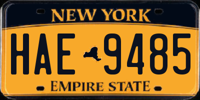 NY license plate HAE9485