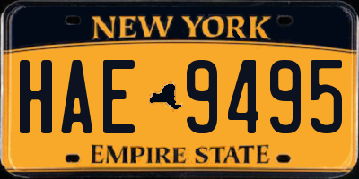 NY license plate HAE9495