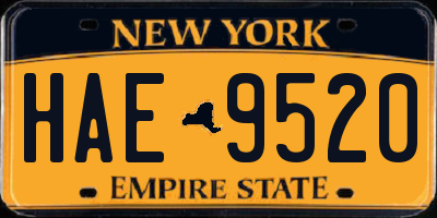 NY license plate HAE9520
