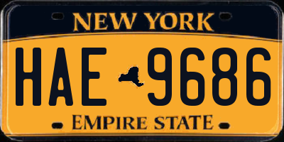NY license plate HAE9686