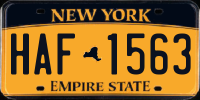 NY license plate HAF1563