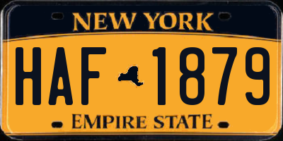 NY license plate HAF1879