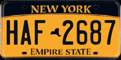 NY license plate HAF2687