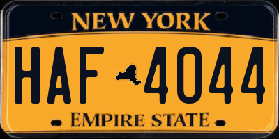 NY license plate HAF4044