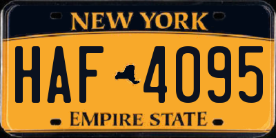 NY license plate HAF4095