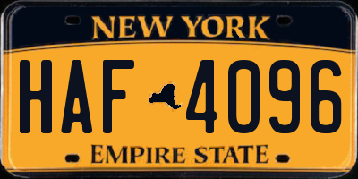 NY license plate HAF4096