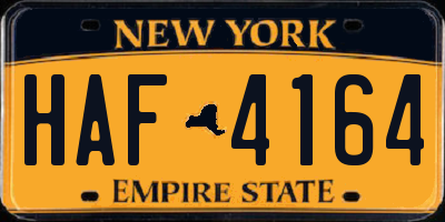 NY license plate HAF4164