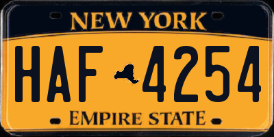 NY license plate HAF4254