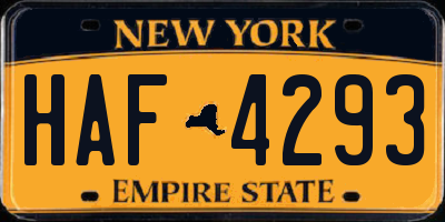 NY license plate HAF4293