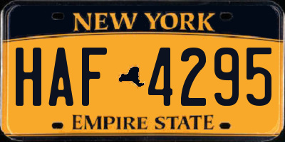 NY license plate HAF4295