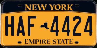 NY license plate HAF4424
