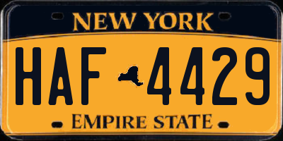 NY license plate HAF4429