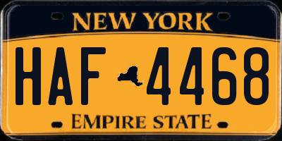 NY license plate HAF4468