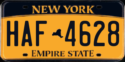 NY license plate HAF4628