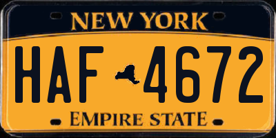 NY license plate HAF4672