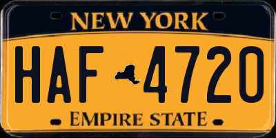 NY license plate HAF4720