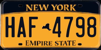 NY license plate HAF4798
