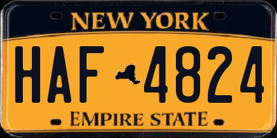 NY license plate HAF4824