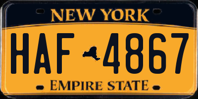 NY license plate HAF4867