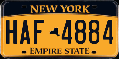 NY license plate HAF4884