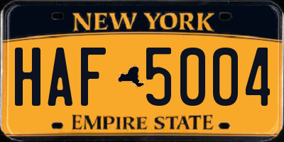 NY license plate HAF5004