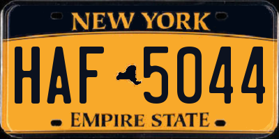 NY license plate HAF5044