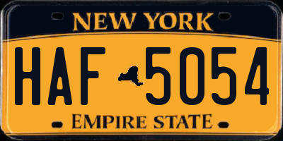 NY license plate HAF5054