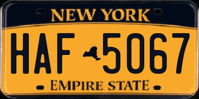 NY license plate HAF5067