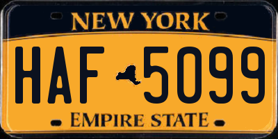 NY license plate HAF5099