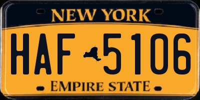 NY license plate HAF5106