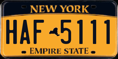 NY license plate HAF5111